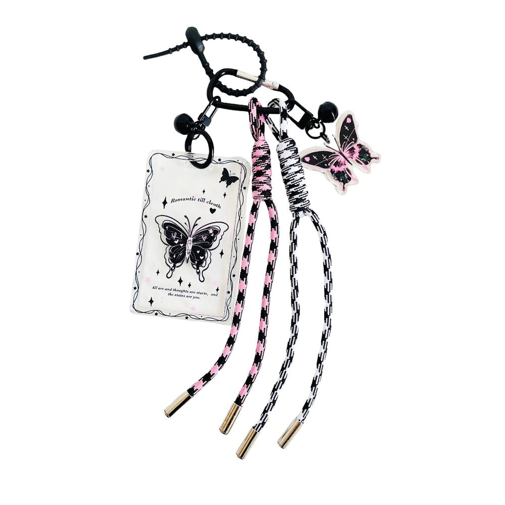 2920 Card Picture Holder Tennis Rope Braided Keychain Bag Charms